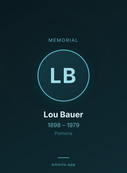 Memorial portrait of Lou Bauer