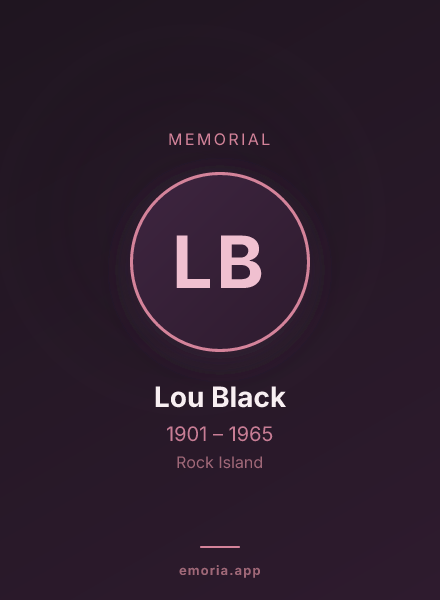 Memorial portrait of Lou Black