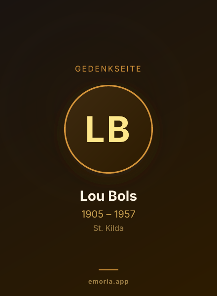 Gedenkportrait von Lou Bols
