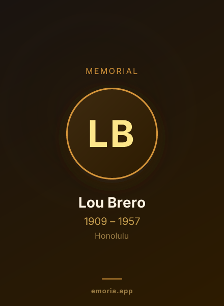 Memorial portrait of Lou Brero