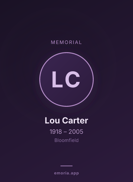 Memorial portrait of Lou Carter