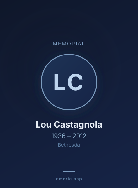 Memorial portrait of Lou Castagnola