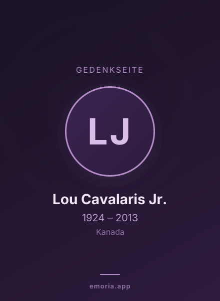 Gedenkportrait von Lou Cavalaris Jr.