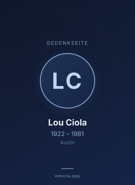 Gedenkportrait von Lou Ciola