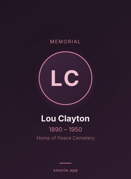 Memorial portrait of Lou Clayton