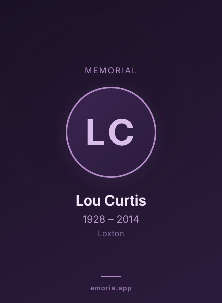 Memorial portrait of Lou Curtis