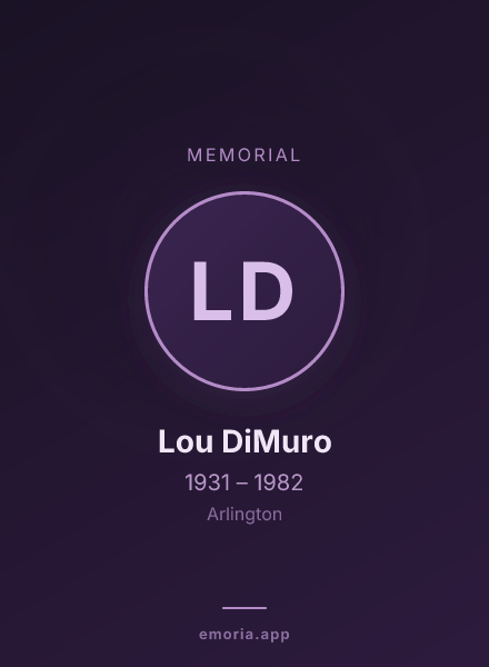Memorial portrait of Lou DiMuro