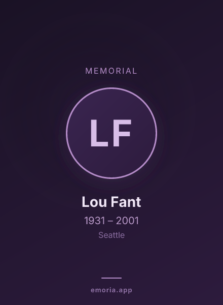 Memorial portrait of Lou Fant
