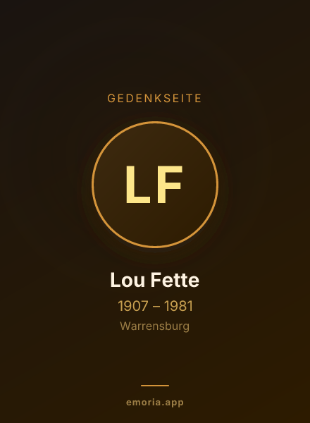 Gedenkportrait von Lou Fette
