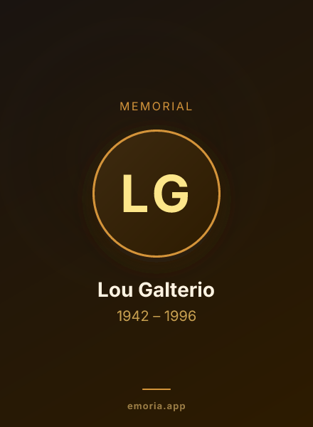 Memorial portrait of Lou Galterio