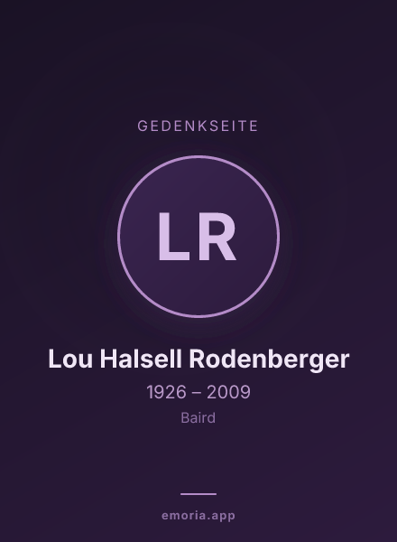 Gedenkportrait von Lou Halsell Rodenberger