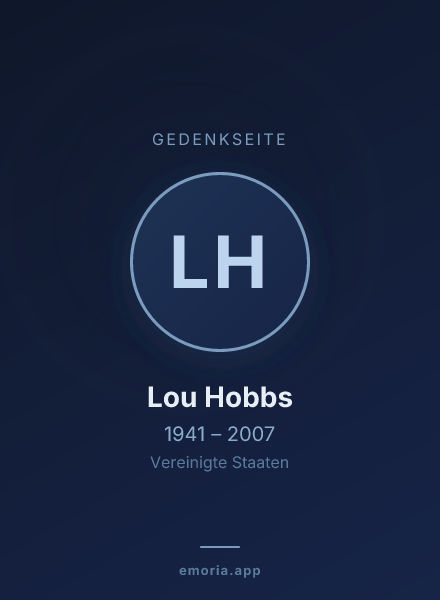 Gedenkportrait von Lou Hobbs
