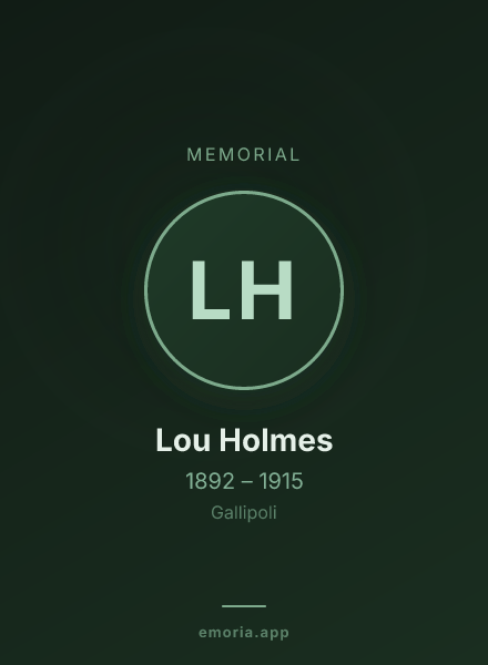 Memorial portrait of Lou Holmes