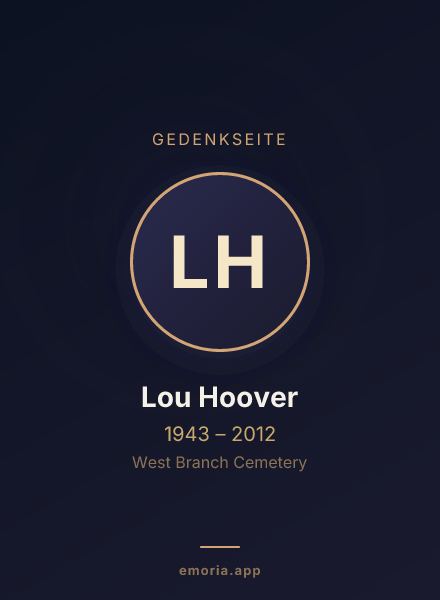 Gedenkportrait von Lou Hoover