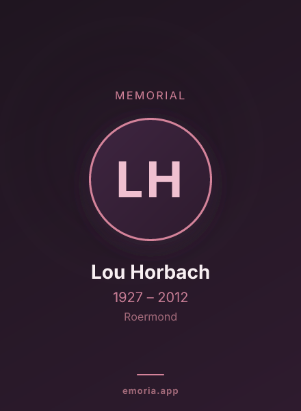 Memorial portrait of Lou Horbach