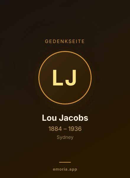 Gedenkportrait von Lou Jacobs