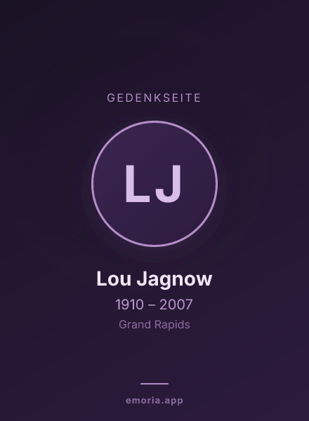 Gedenkportrait von Lou Jagnow