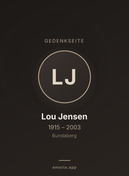 Gedenkportrait von Lou Jensen