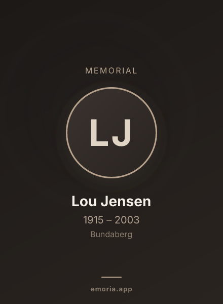 Memorial portrait of Lou Jensen