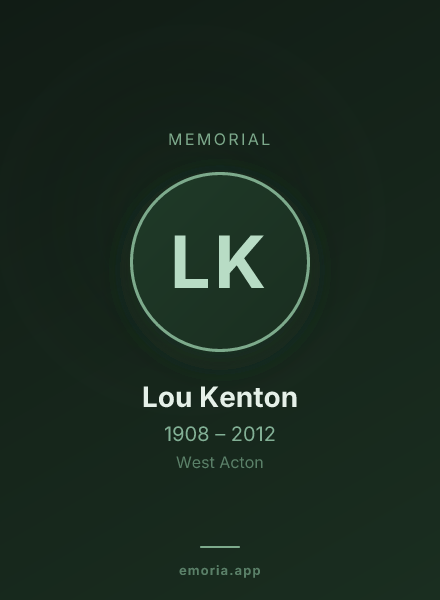 Memorial portrait of Lou Kenton