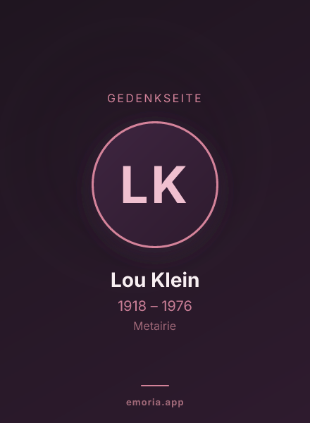 Gedenkportrait von Lou Klein