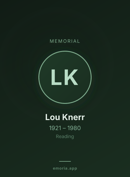 Memorial portrait of Lou Knerr