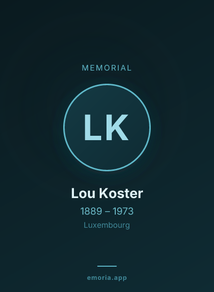 Memorial portrait of Lou Koster