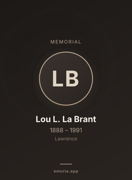 Memorial portrait of Lou L. La Brant