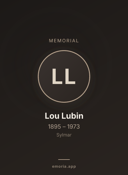 Memorial portrait of Lou Lubin