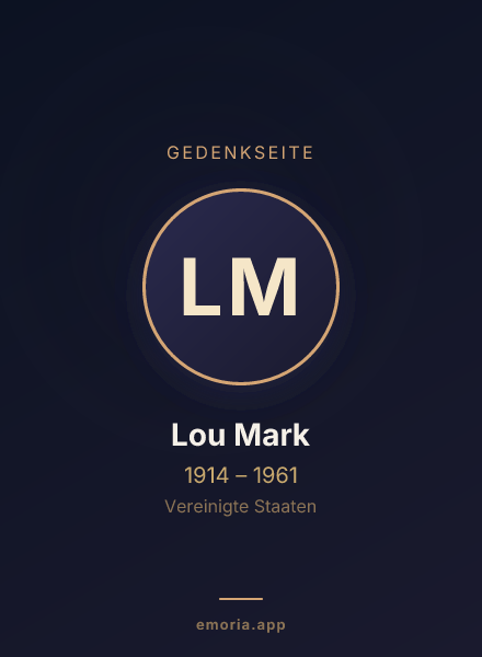 Gedenkportrait von Lou Mark