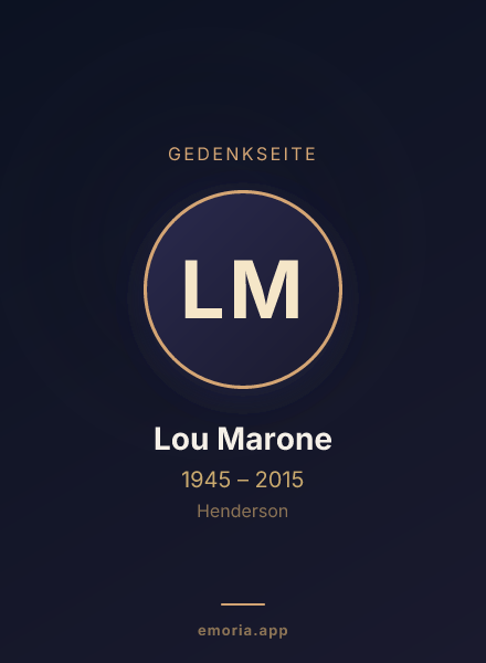 Gedenkportrait von Lou Marone