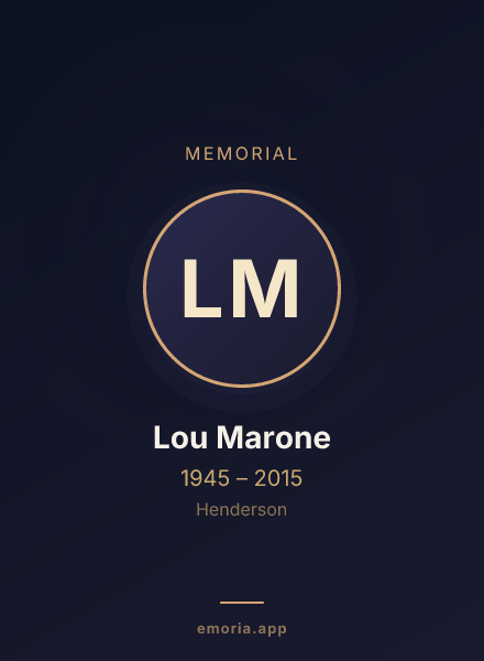Memorial portrait of Lou Marone