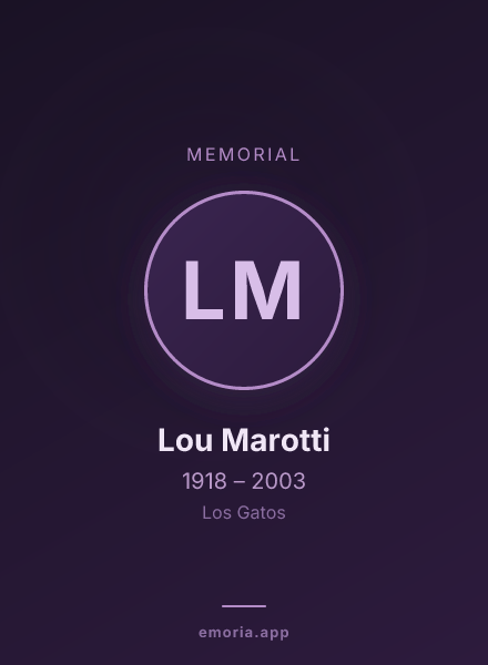 Memorial portrait of Lou Marotti