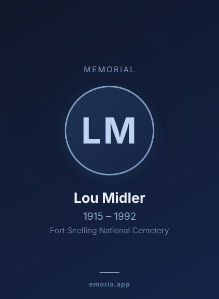Memorial portrait of Lou Midler