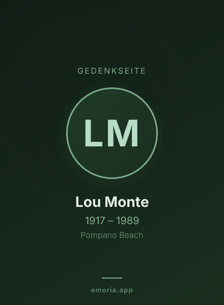 Gedenkportrait von Lou Monte