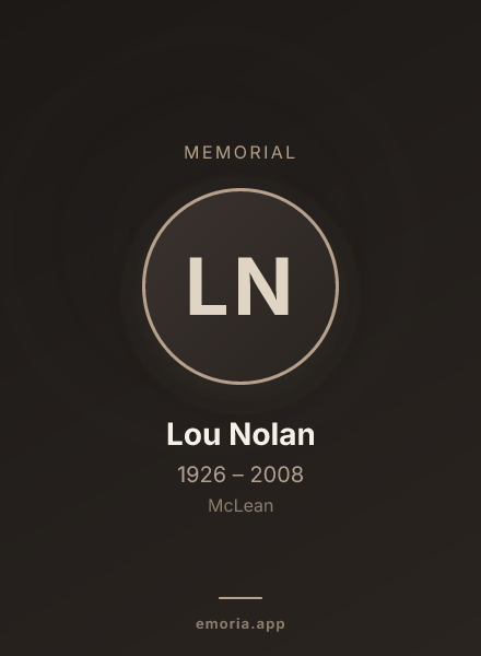 Memorial portrait of Lou Nolan