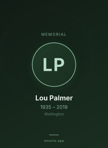Memorial portrait of Lou Palmer