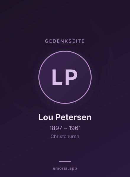 Gedenkportrait von Lou Petersen
