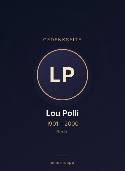 Gedenkportrait von Lou Polli
