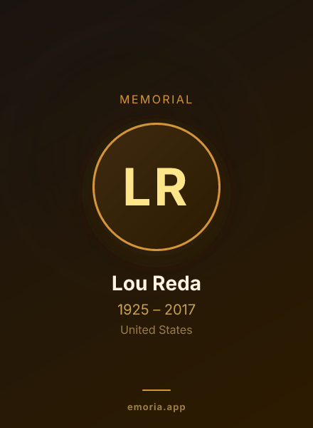Memorial portrait of Lou Reda
