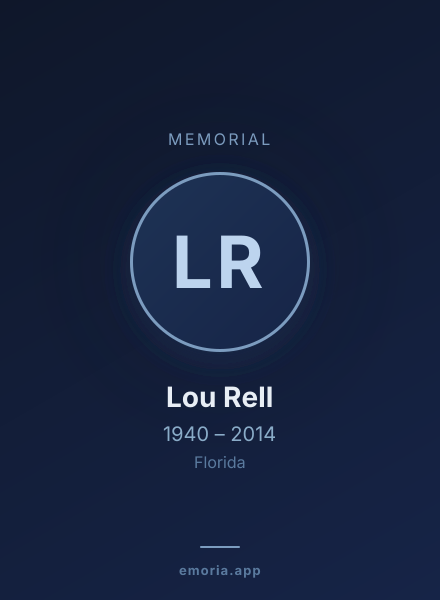 Memorial portrait of Lou Rell