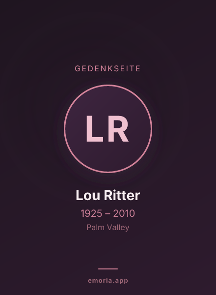 Gedenkportrait von Lou Ritter