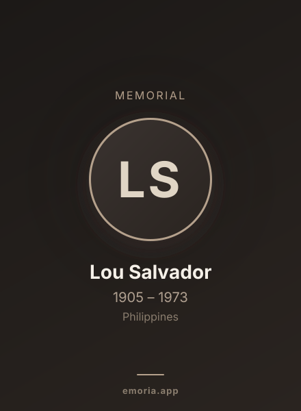 Memorial portrait of Lou Salvador