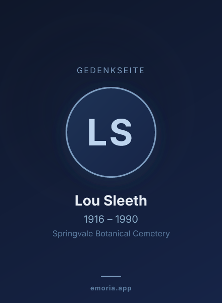 Gedenkportrait von Lou Sleeth