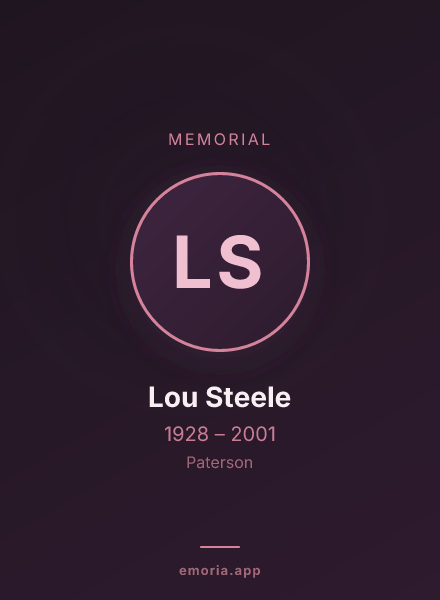 Memorial portrait of Lou Steele