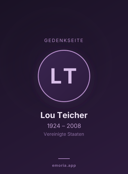 Gedenkportrait von Lou Teicher