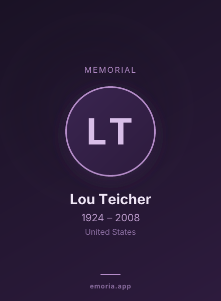Memorial portrait of Lou Teicher