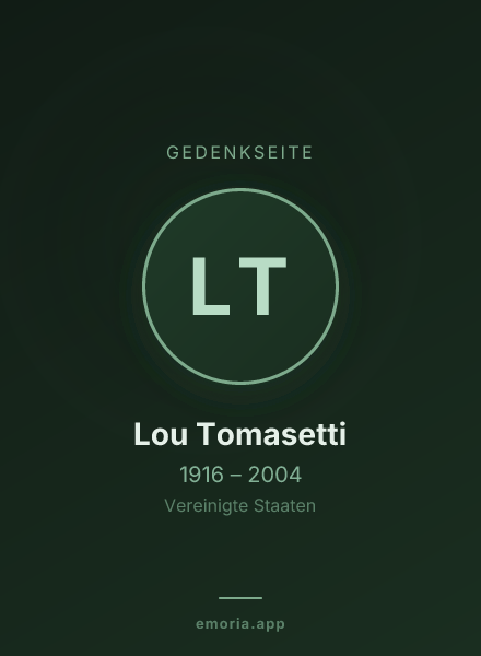 Gedenkportrait von Lou Tomasetti