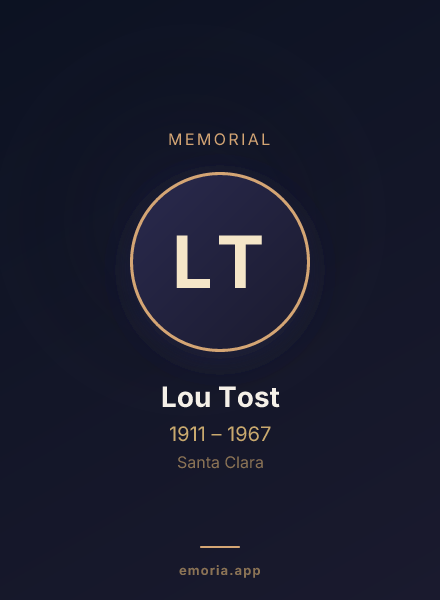 Memorial portrait of Lou Tost