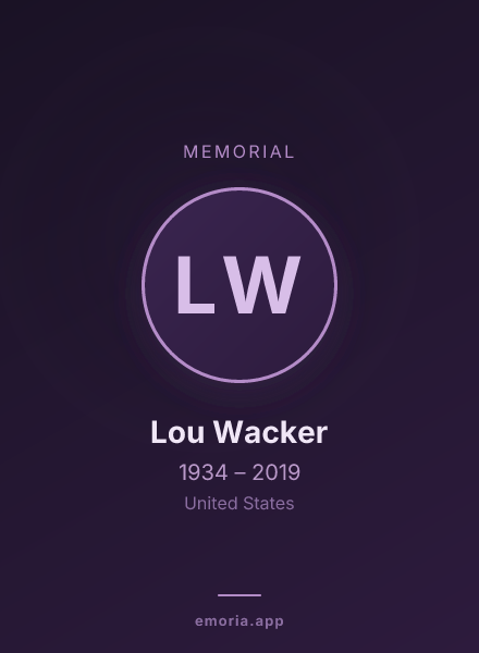 Memorial portrait of Lou Wacker